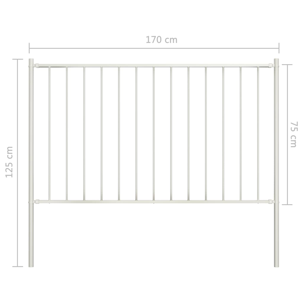 Hekpaneel met palen 1,7x1,25 m gepoedercoat staal