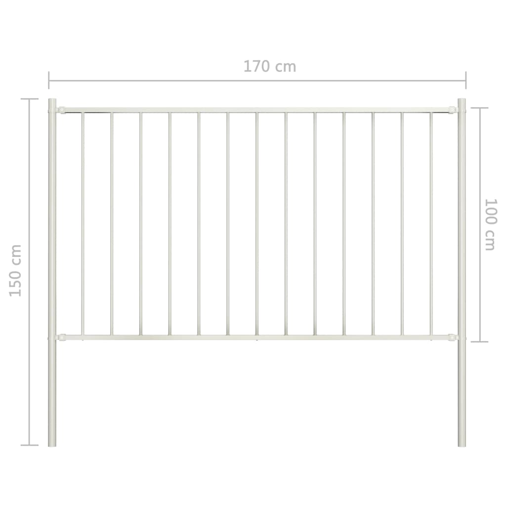 Hekpaneel met palen 1,7x1,25 m gepoedercoat staal