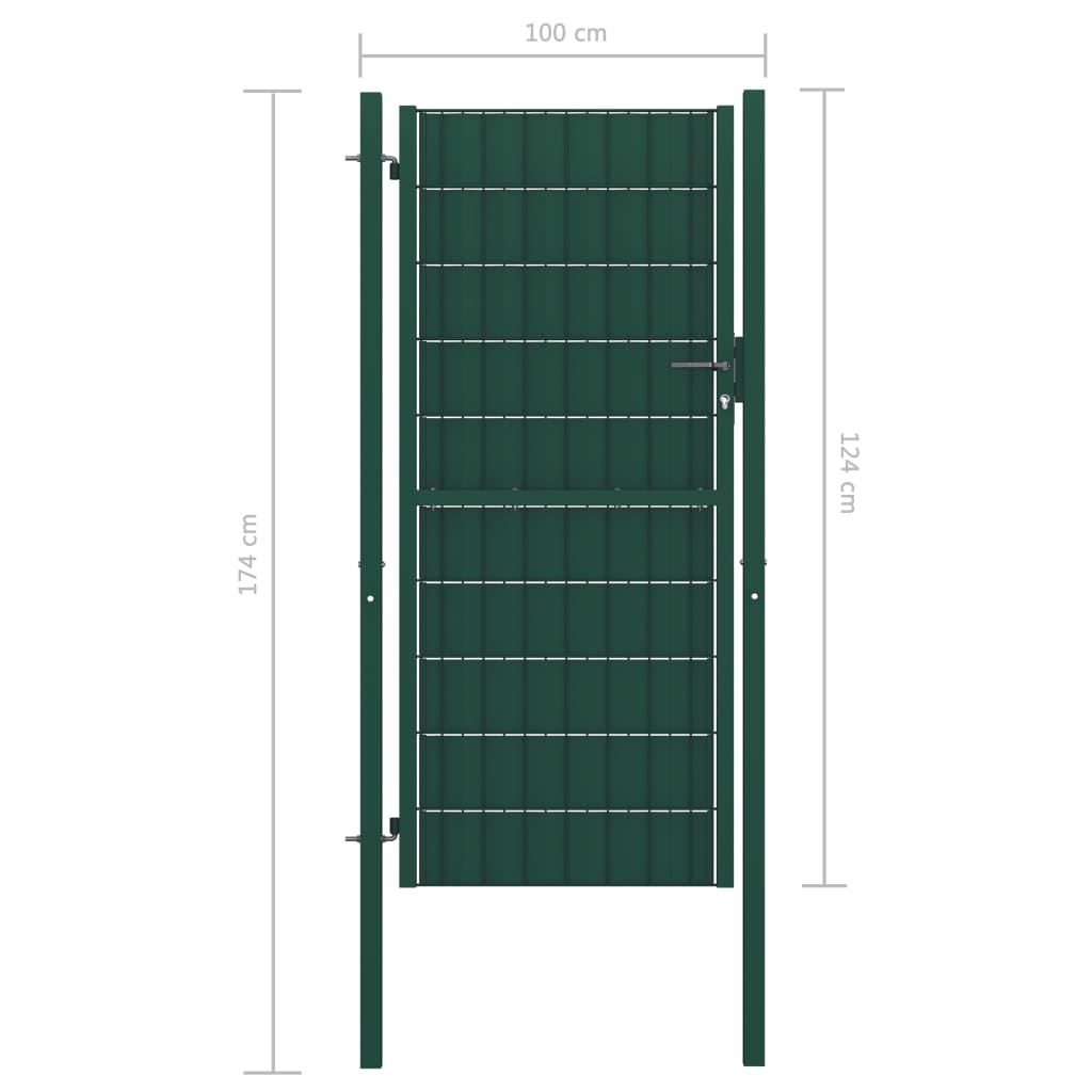 Poort 100x124 cm PVC en staal antracietkleurig