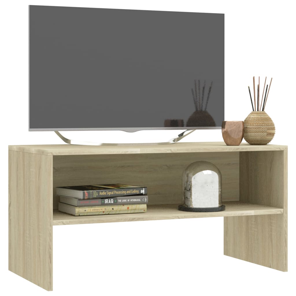 Tv-meubel 80x40x40 cm bewerkt hout grijs sonoma eikenkleurig