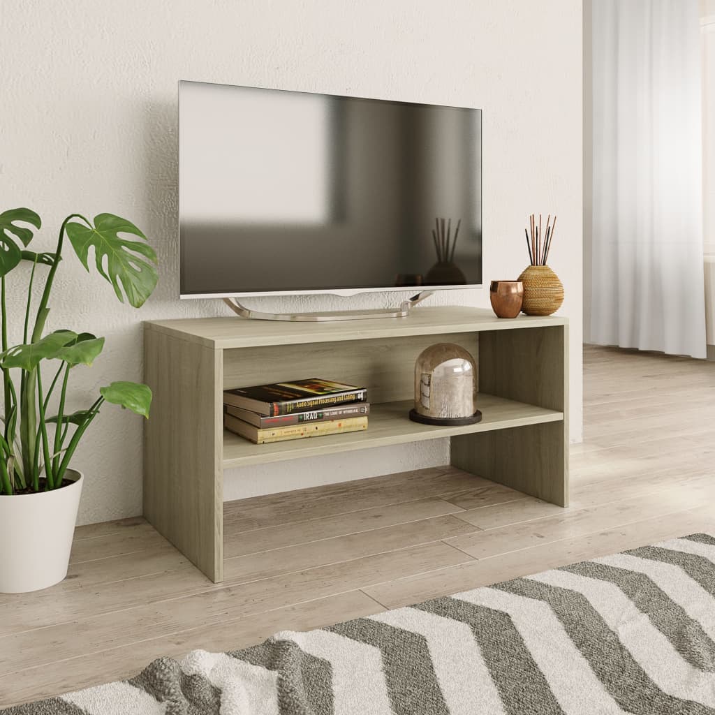 Tv-meubel 80x40x40 cm bewerkt hout grijs sonoma eikenkleurig