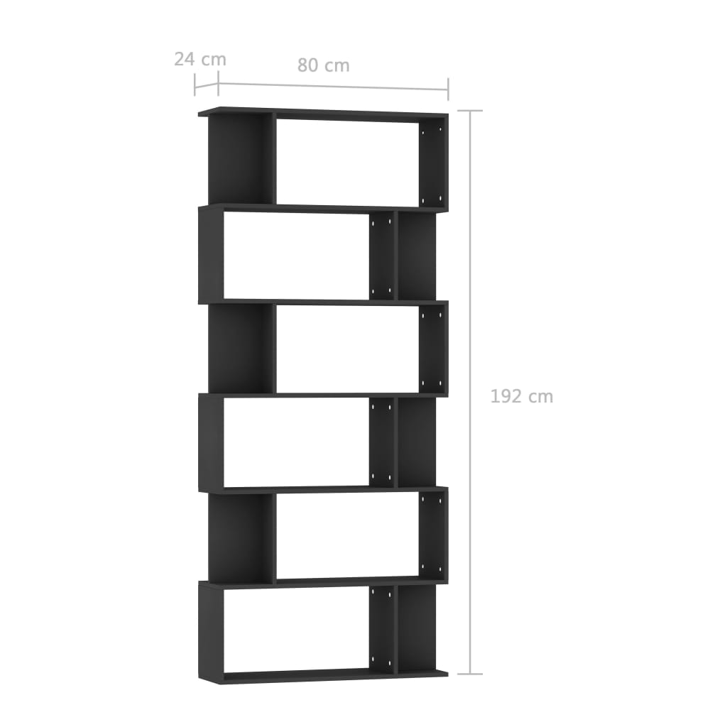 Boekenkast / kamerscherm 80x24x192 cm bewerkt hout