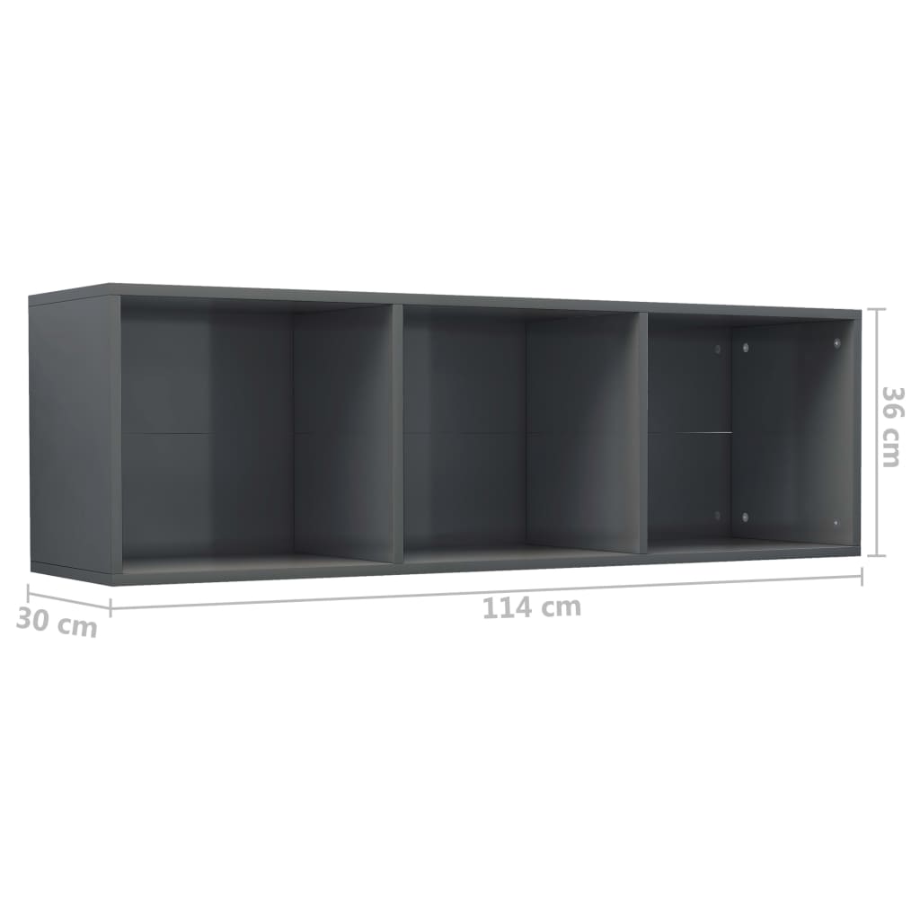 Boekenkast/tv-meubel 36x30x114 cm hout grijs sonoma eiken