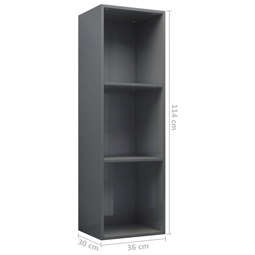 Boekenkast/tv-meubel 36x30x114 cm hout grijs sonoma eiken