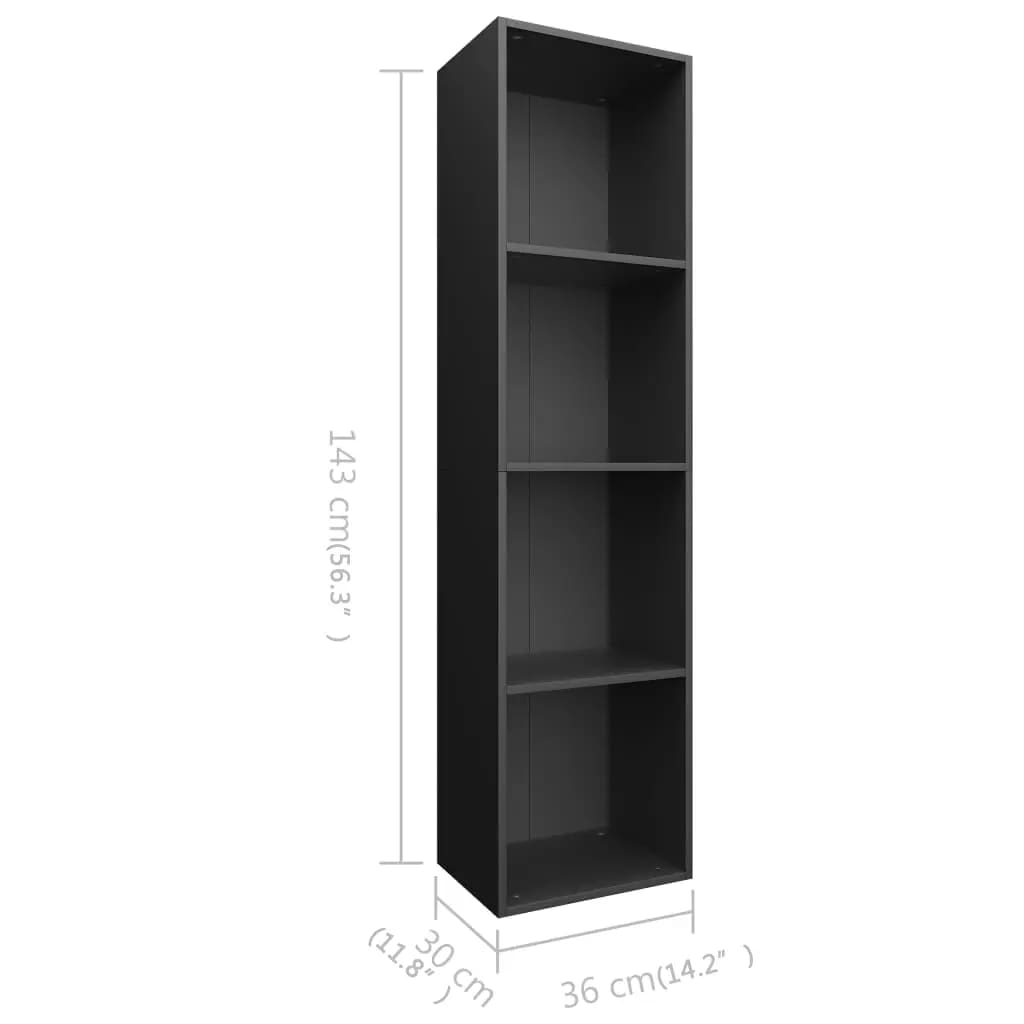 Boekenkast/tv-meubel 36x30x143 cm bewerkt hout