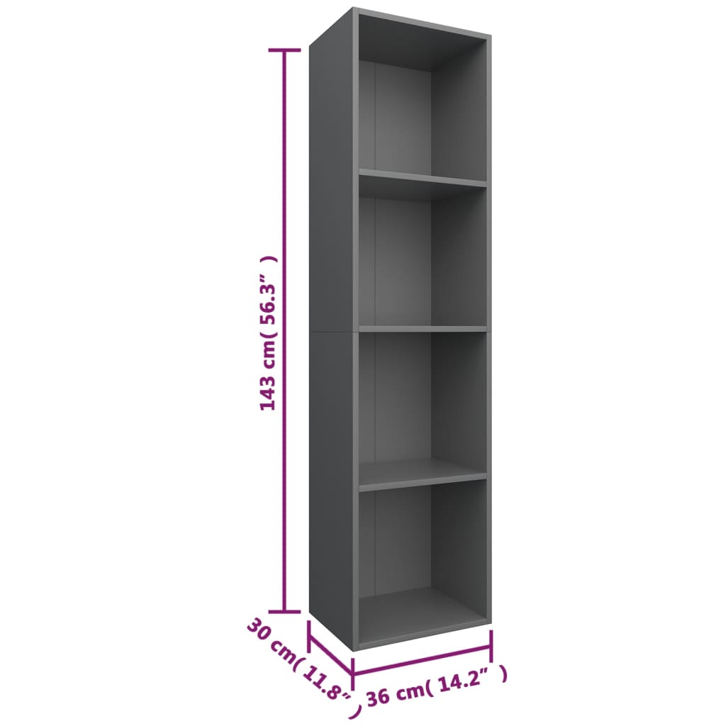 Boekenkast/tv-meubel 36x30x143 cm bewerkt hout