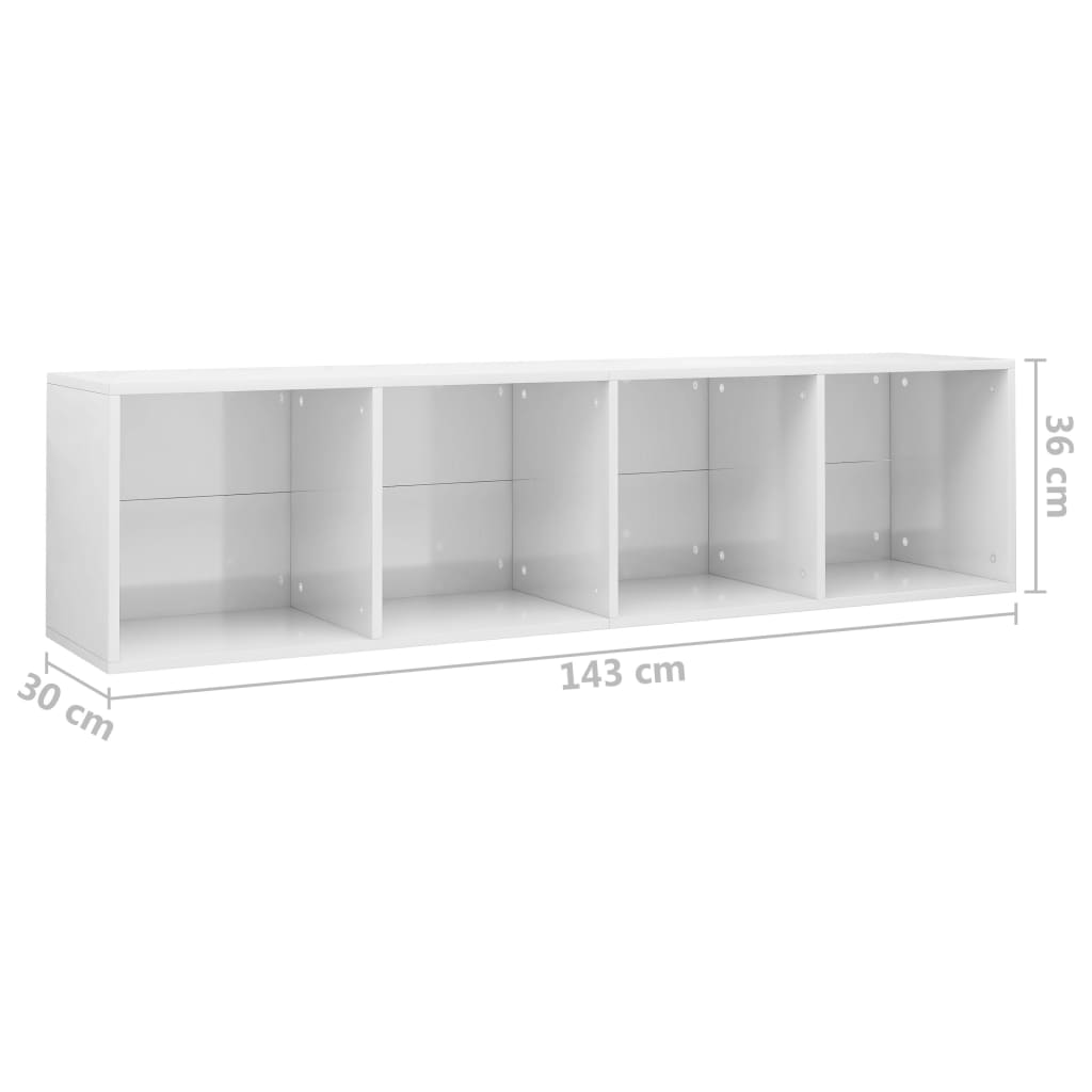 Boekenkast/tv-meubel 36x30x143 cm bewerkt hout