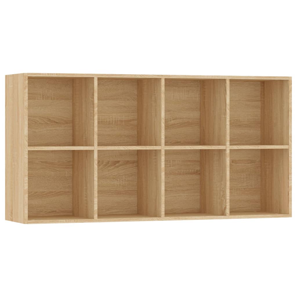 Boekenkast/dressoir 66x30x130 cm bewerkt hout eikenkleur