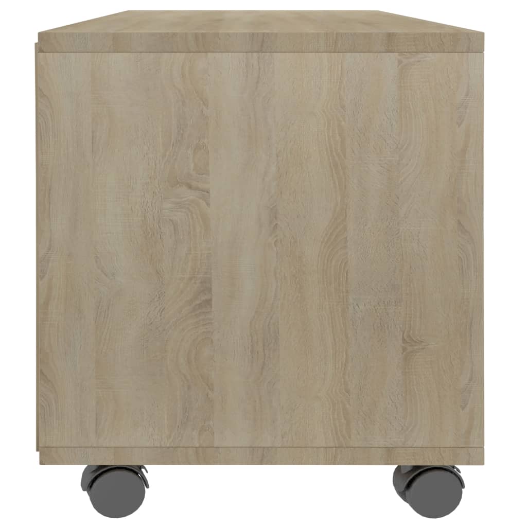 Tv-meubel met wieltjes 90x35x35 cm bewerkt hout