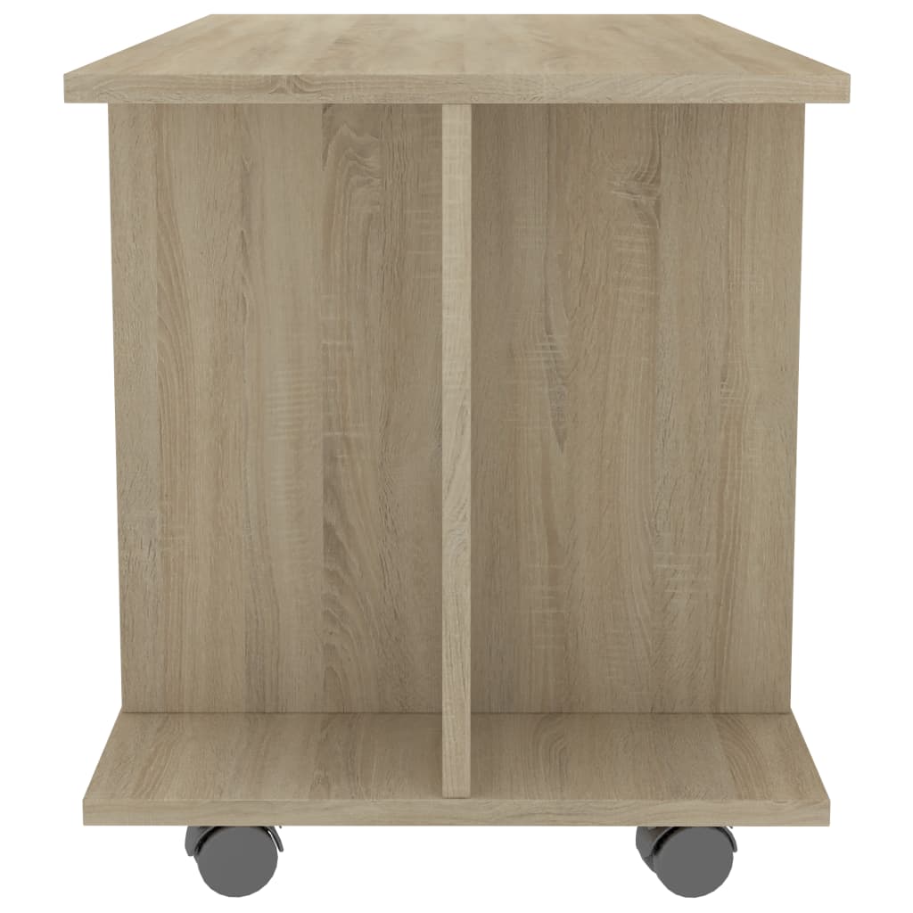 Tv-meubel met wieltjes 80x40x45 cm bewerkt hout