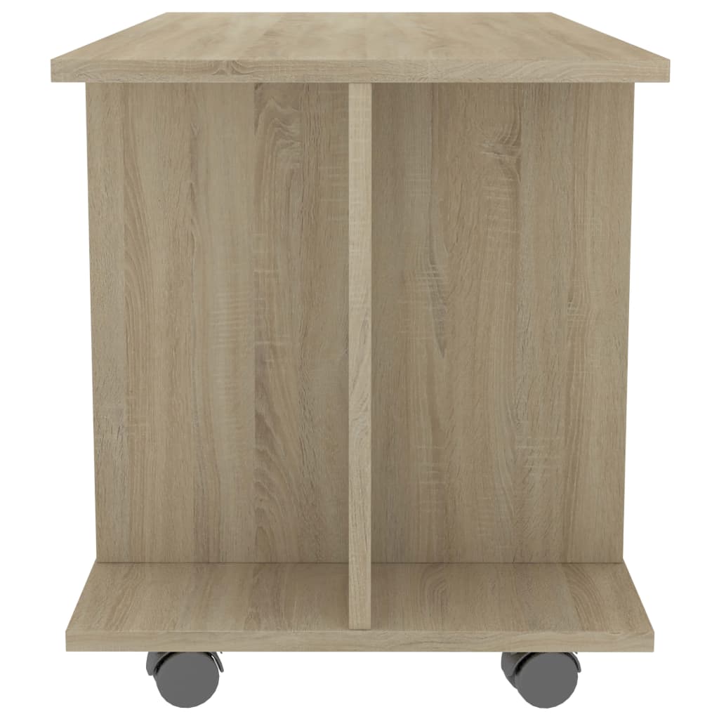 Tv-meubel met wieltjes 80x40x45 cm bewerkt hout