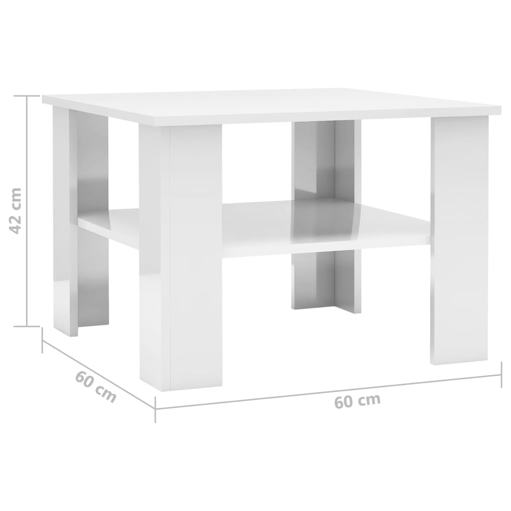 Salontafel 60x60x42 cm bewerkt hout