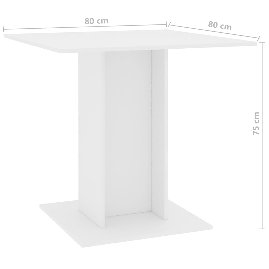 Eettafel 80x80x75 cm bewerkt hout