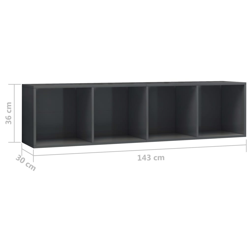 Boekenkast/tv-meubel 143x30x36 cm