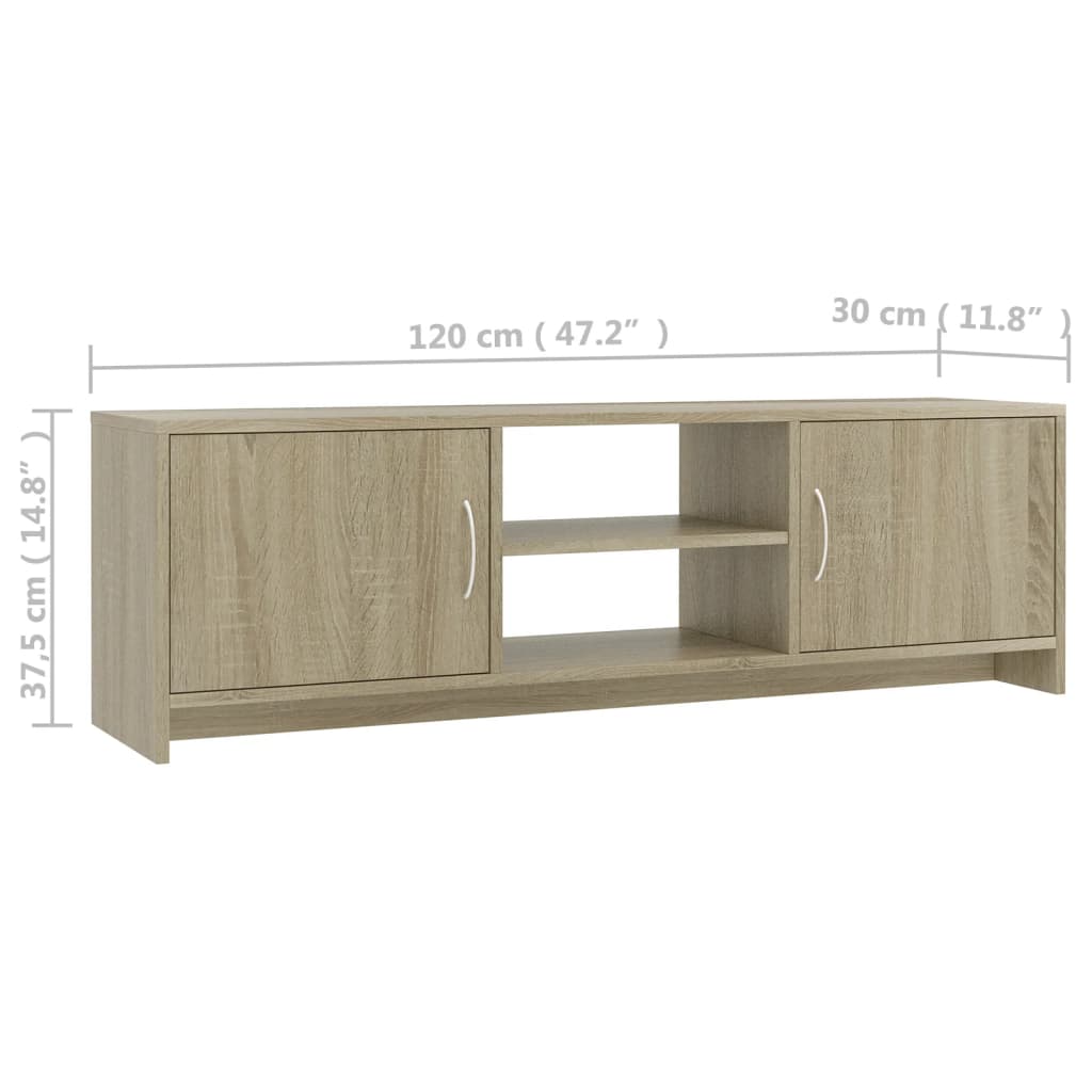 Tv-meubel 120x30x37,5 cm bewerkt hout sonoma eikenkleurig