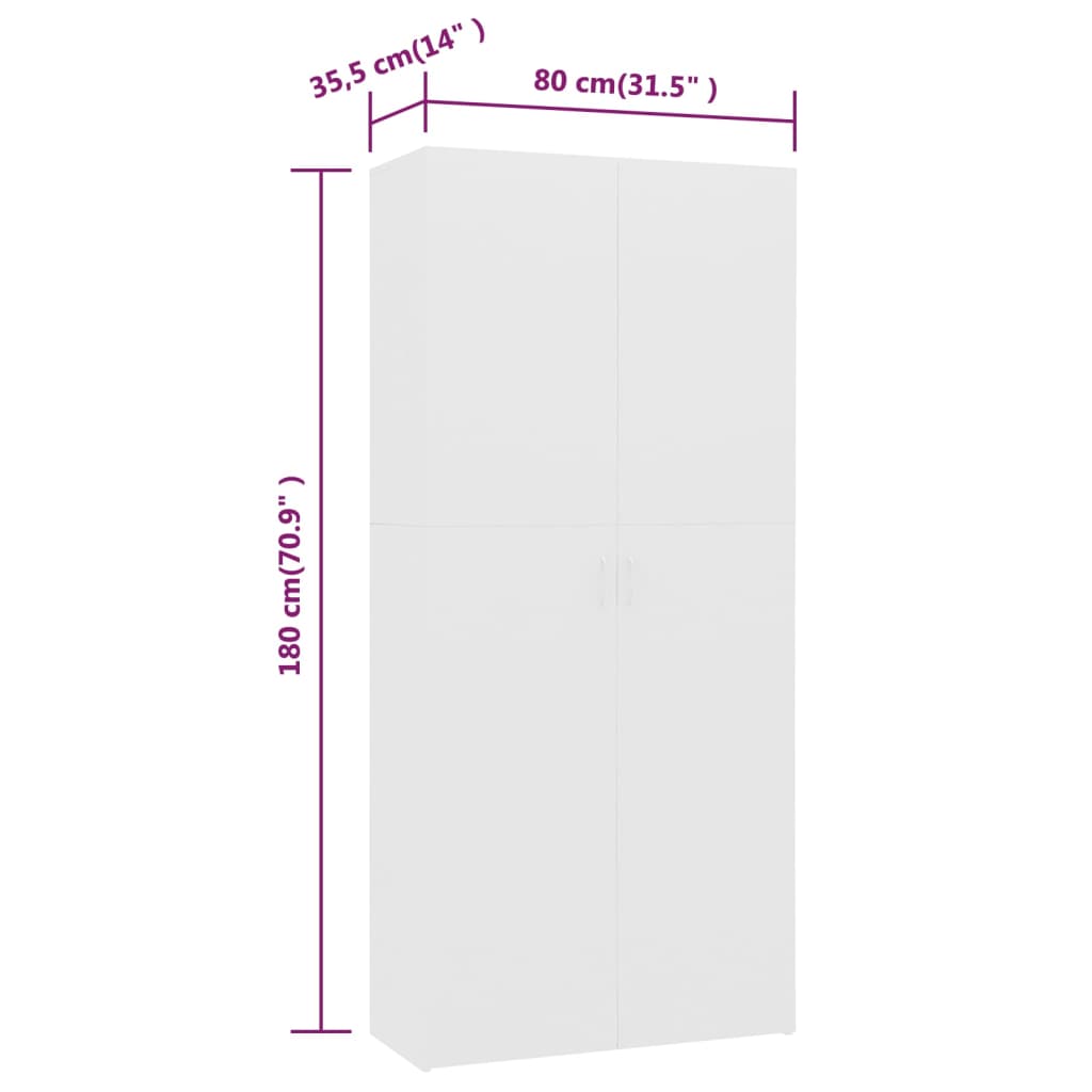 Schoenenkast 80x35,5x180 cm bewerkt hout