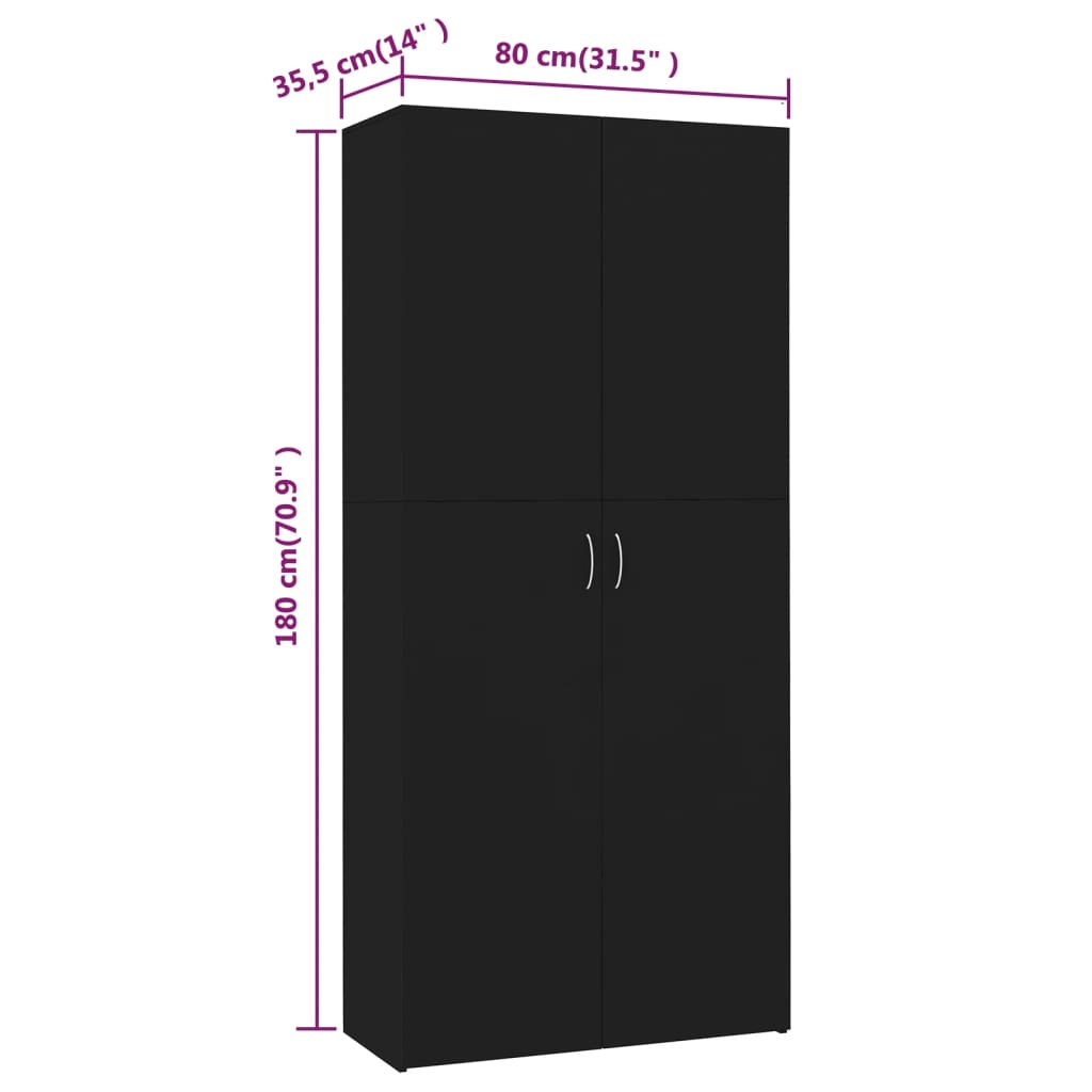 Schoenenkast 80x35,5x180 cm bewerkt hout