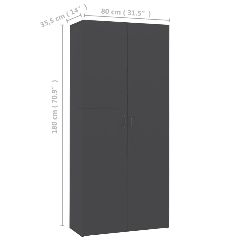 Schoenenkast 80x35,5x180cm bewerkt hout eikenkleurig