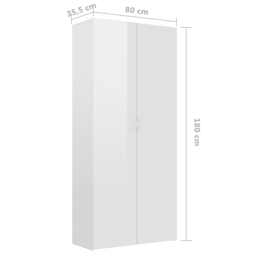 Schoenenkast 80x35,5x180 cm bewerkt hout