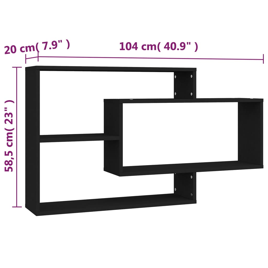 Wandschappen 104x20x58,5 cm bewerkt hout