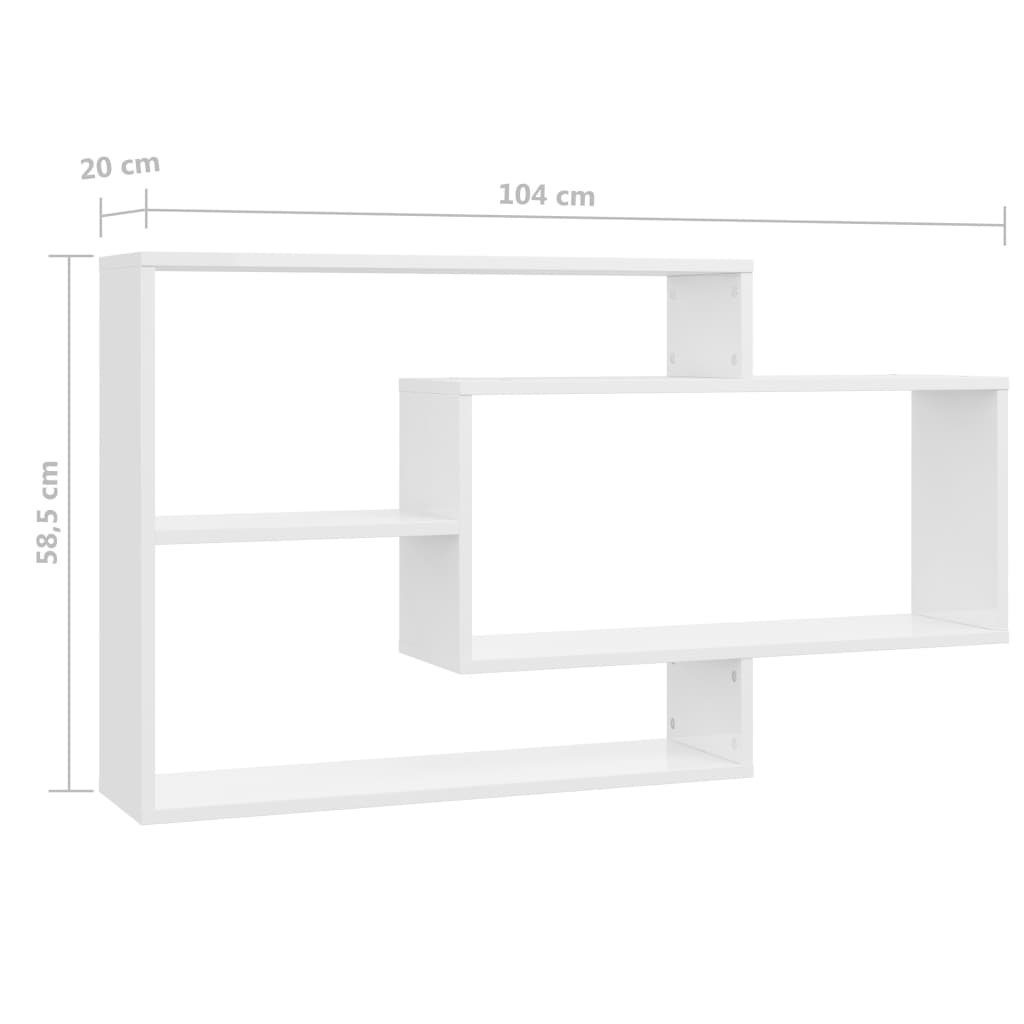 Wandschappen 104x20x58,5 cm bewerkt hout