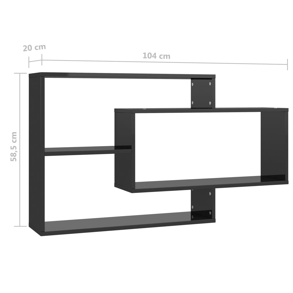 Wandschappen 104x20x58,5 cm bewerkt hout