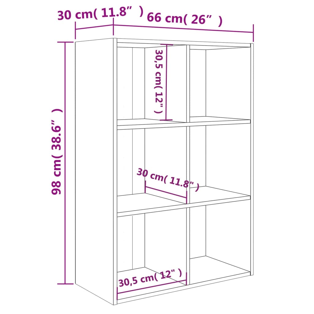 Boekenkast/dressoir 66x30x98 cm bewerkt hout