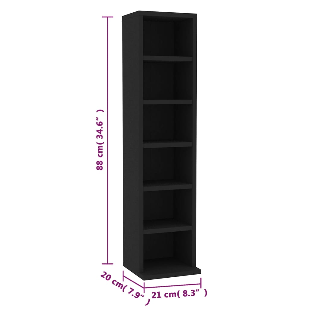 Cd-kast 21x20x88 cm bewerkt hout bruin eikenkleur