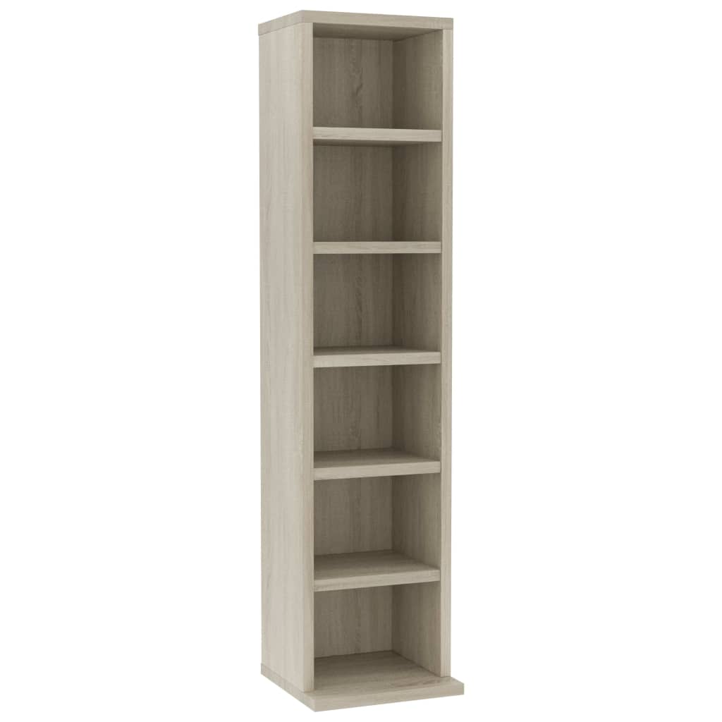 Cd-kast 21x20x88 cm bewerkt hout bruin eikenkleur