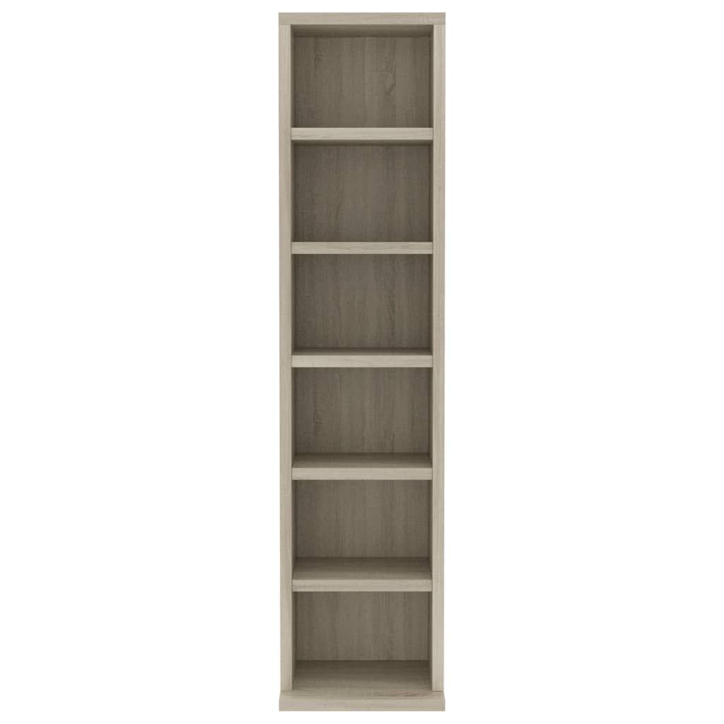 Cd-kast 21x20x88 cm bewerkt hout bruin eikenkleur