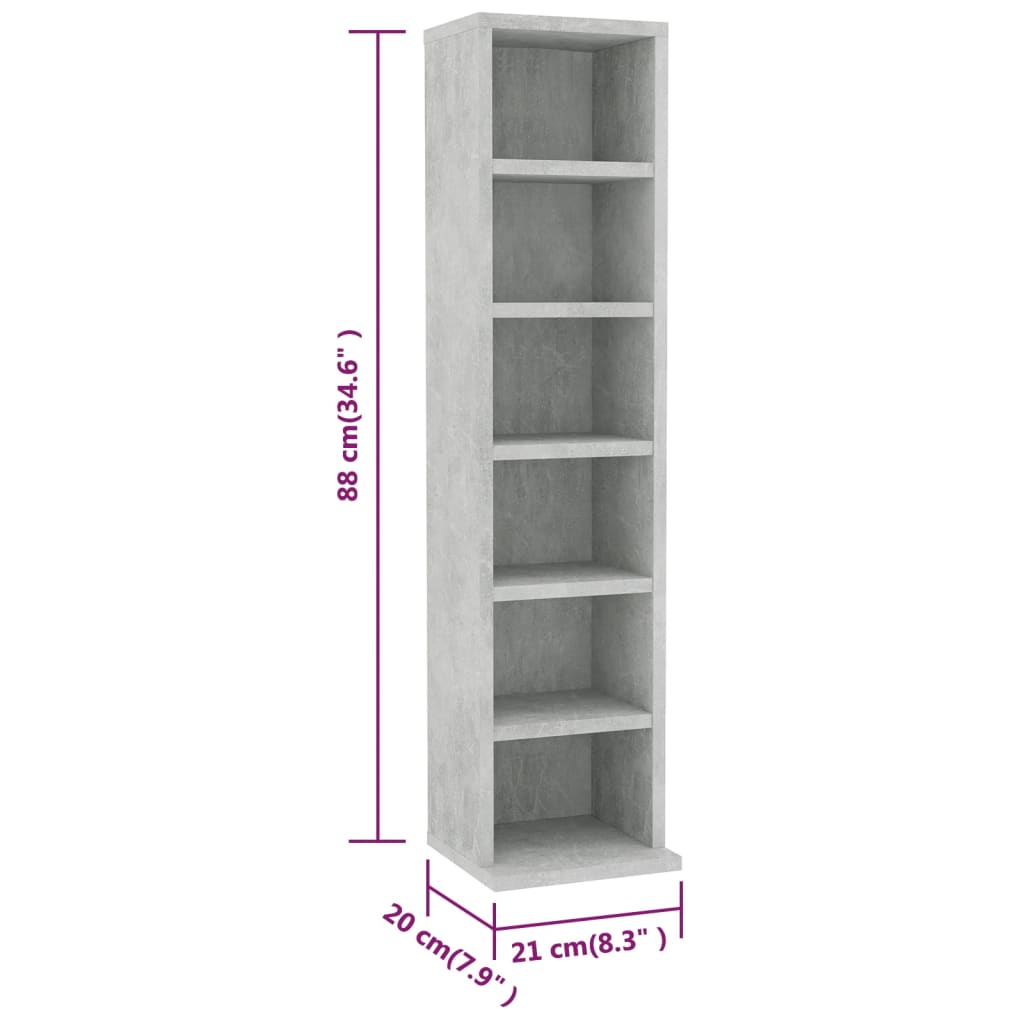 Cd-kast 21x20x88 cm bewerkt hout bruin eikenkleur