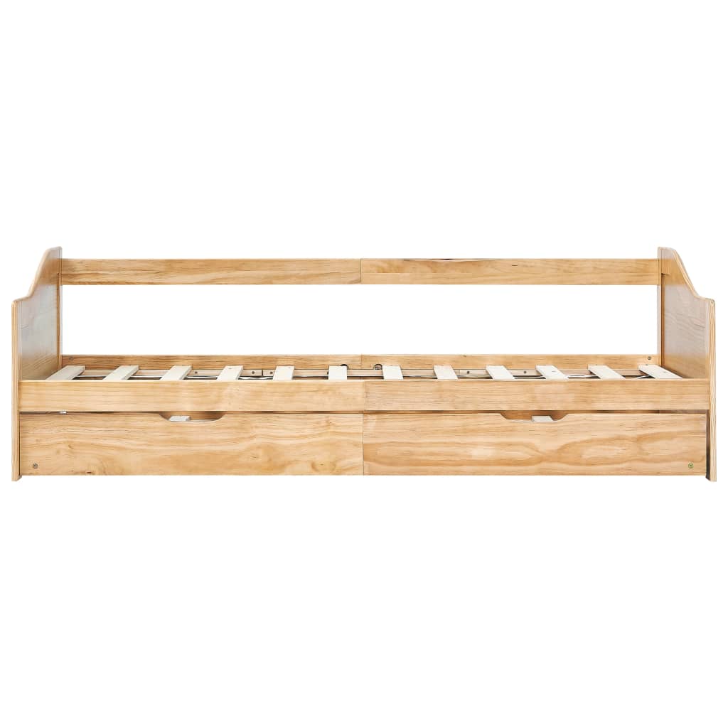 Bedbankframe uittrekbaar grenenhout 90x200 cm