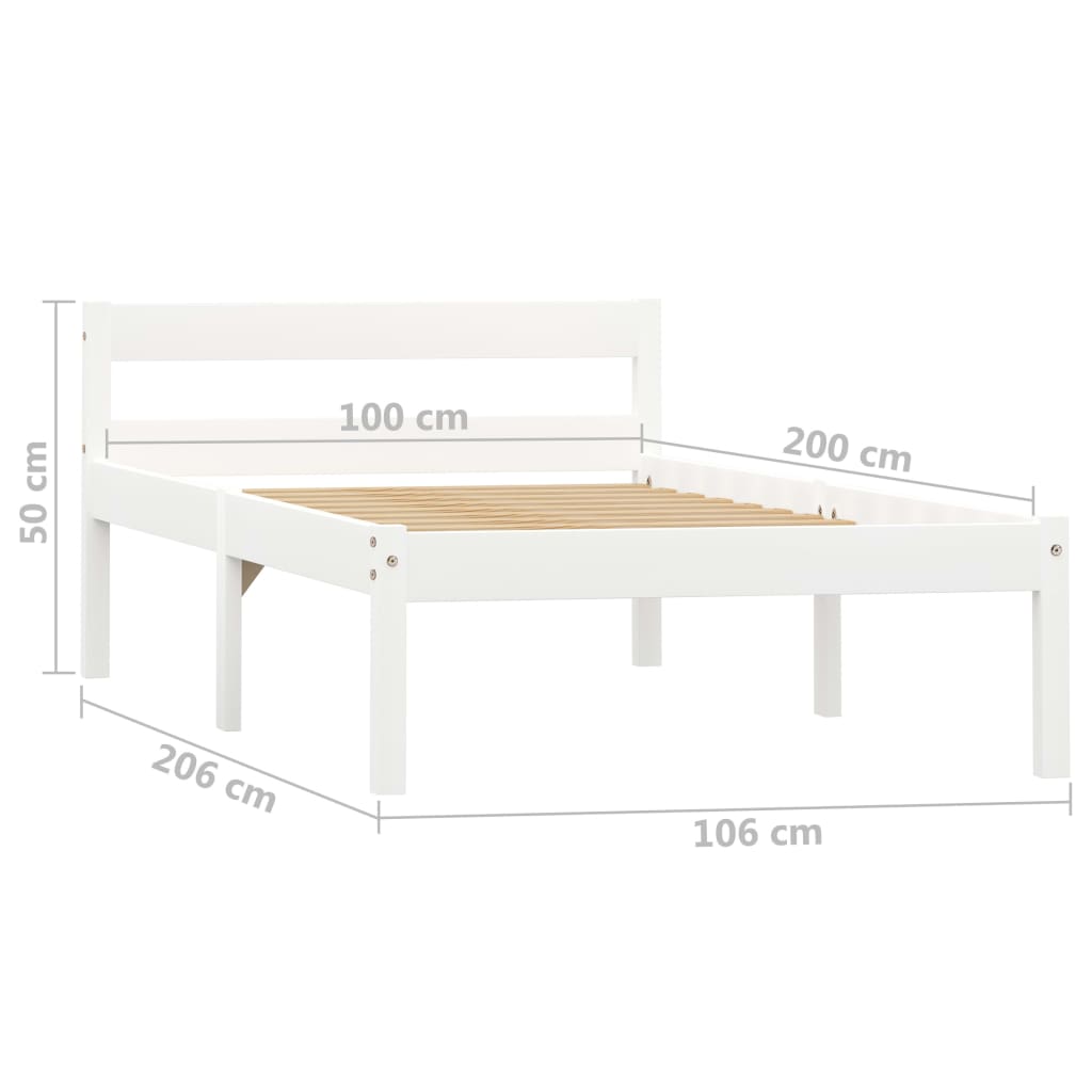 Bedframe massief grenenhout 100x200 cm