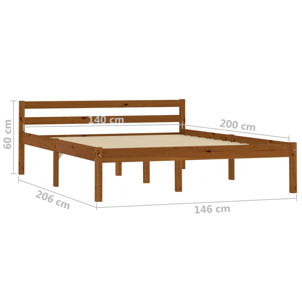 Bedframe massief grenenhout 100x200 cm