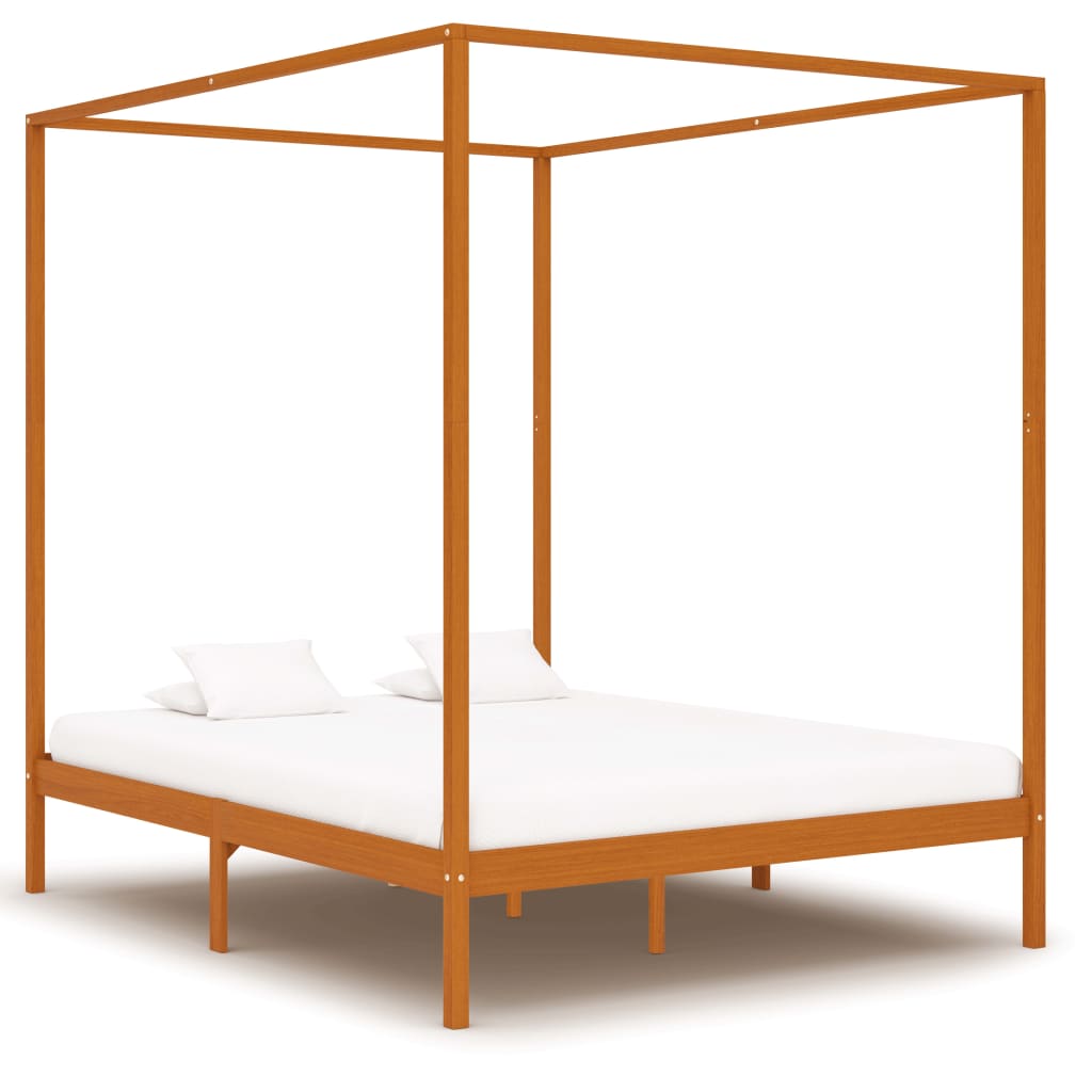 Hemelbedframe massief grenenhout 100x200 cm