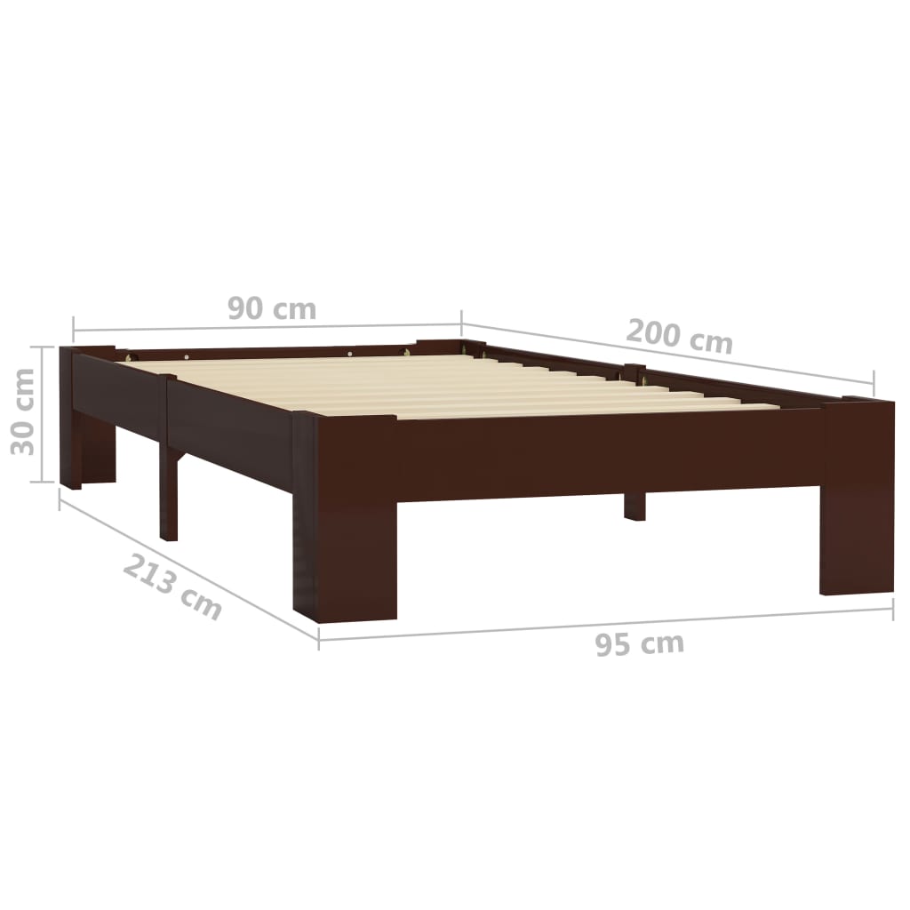 Bedframe massief grenenhout 90x200 cm