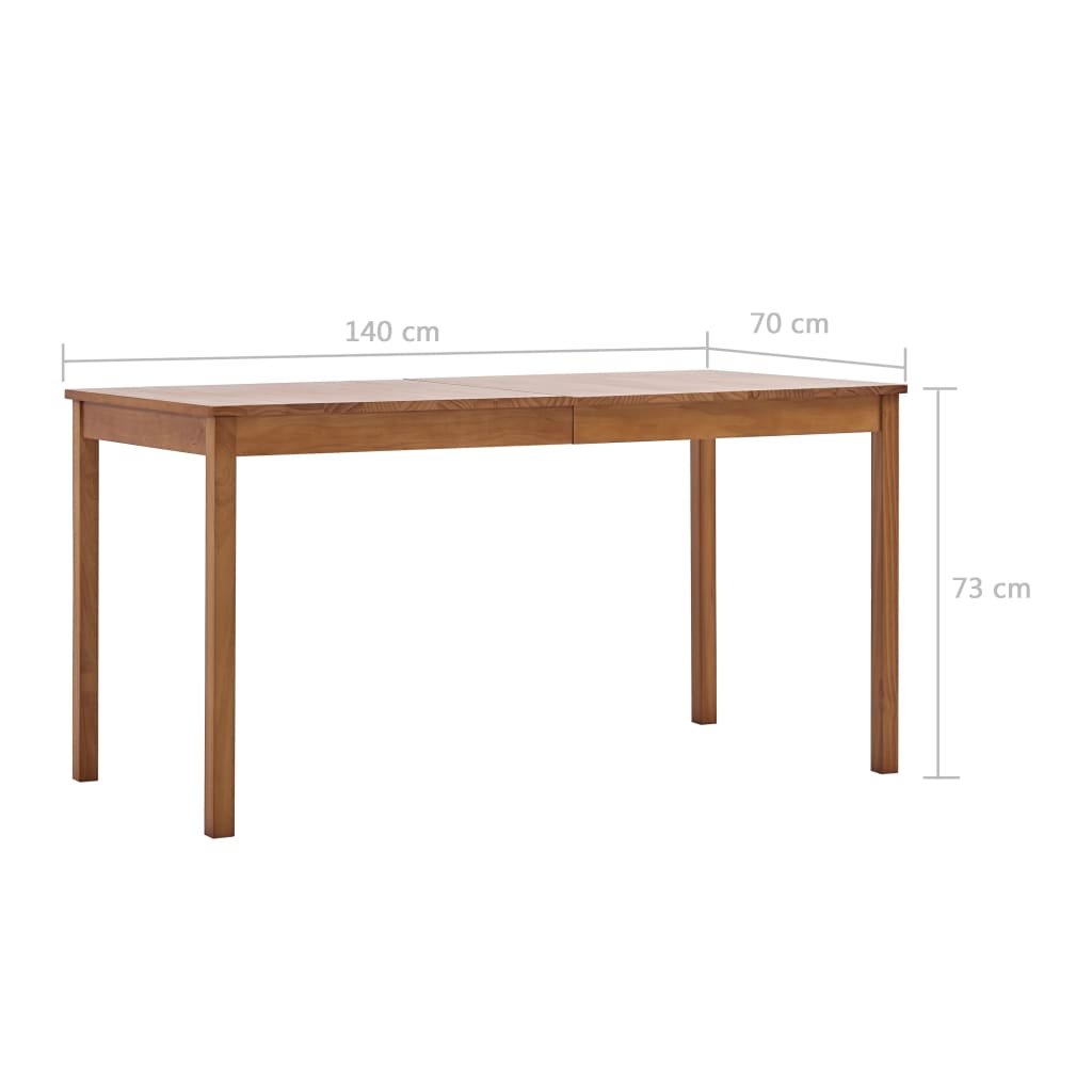 Eettafel 140x70x73 cm grenenhout honingbruin