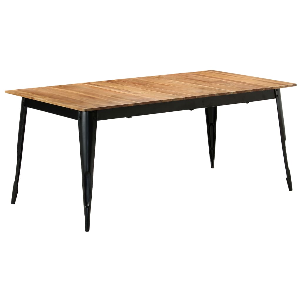 Eettafel 120x60x76 cm massief acaciahout en staal