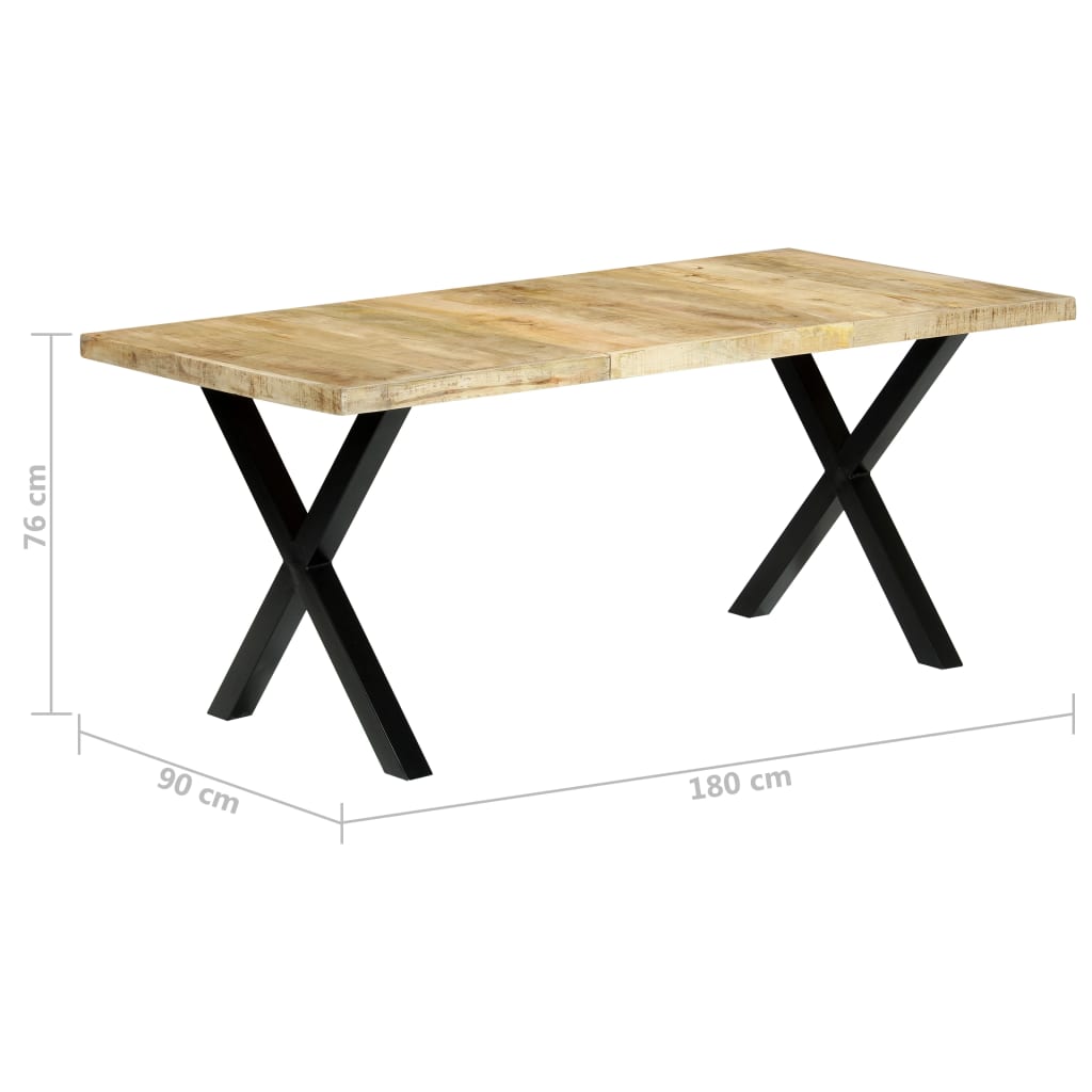 Eettafel 180x90x76 cm massief mangohout