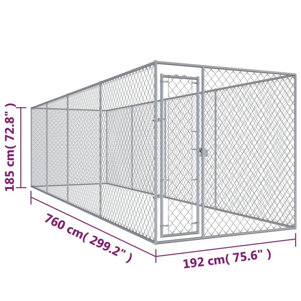 Hondenkennel voor buiten 760x192x185 m