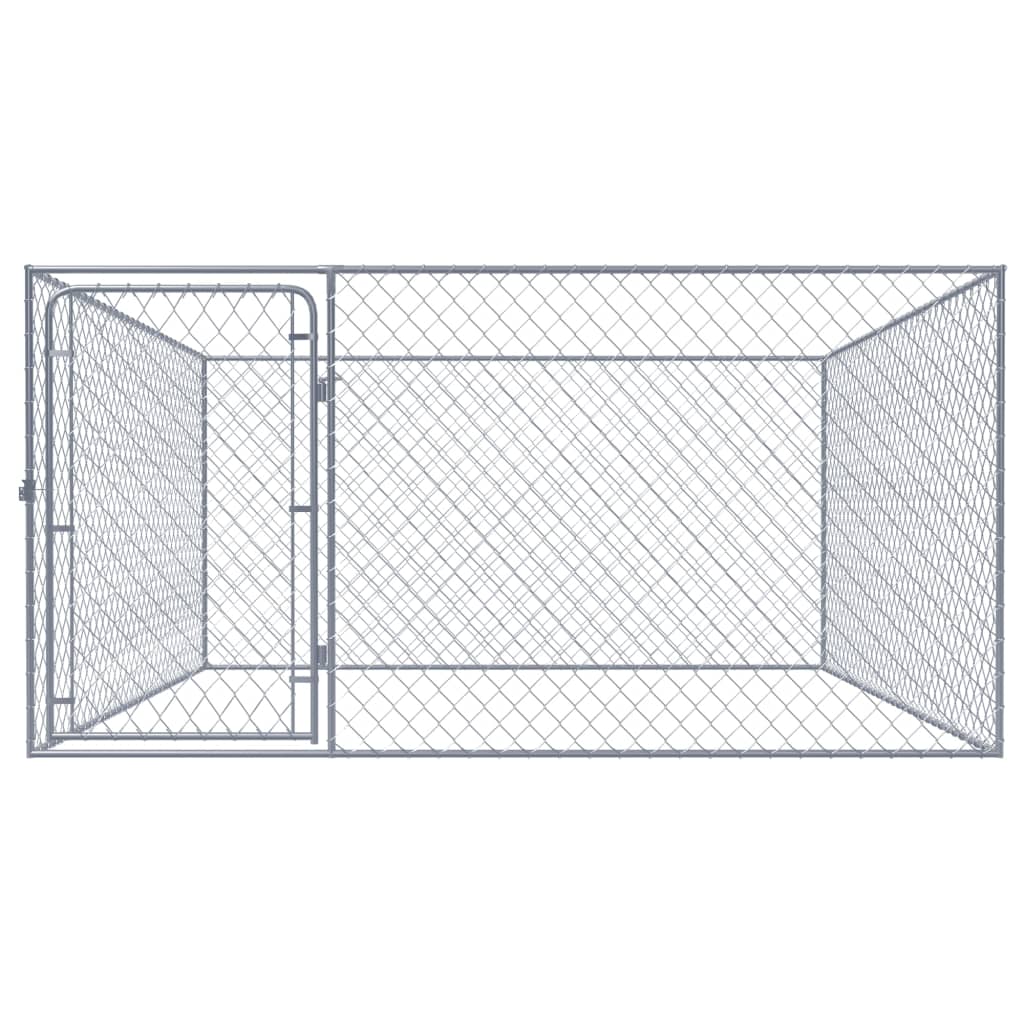 Hondenkennel voor buiten 2x2x1 m gegalvaniseerd staal