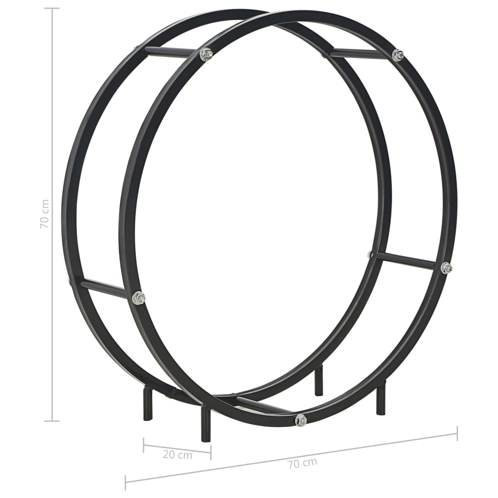 Haardhoutrek met basis 37x37x113 cm staal zwart