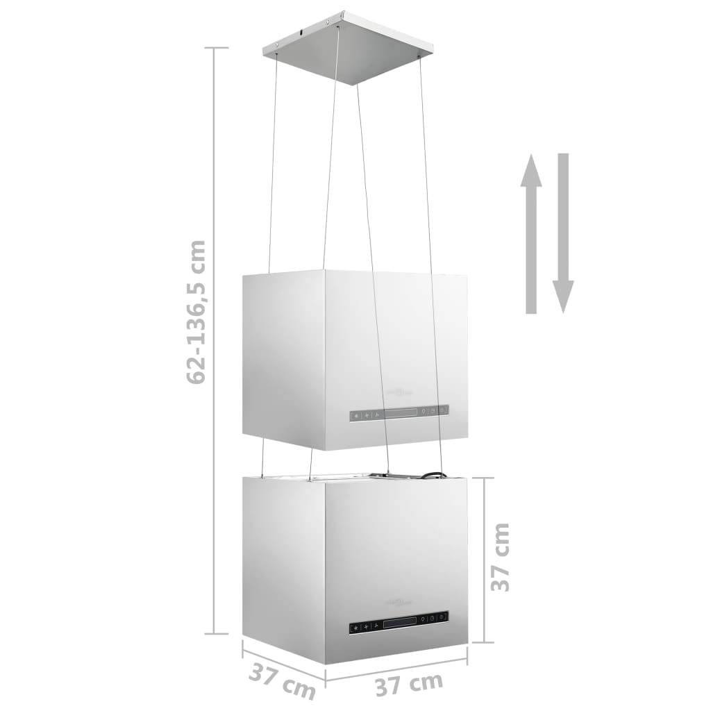 Afzuigkap hangend met aanraaksensor LCD 55 cm staal