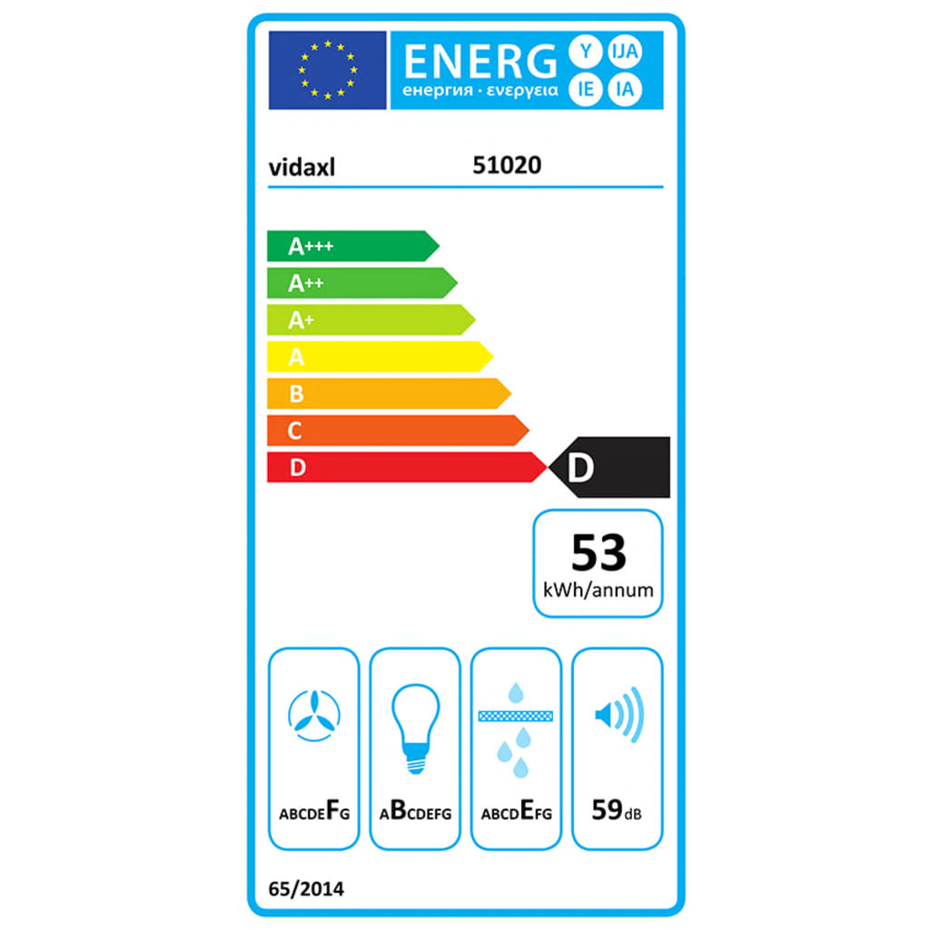 Afzuigkap hangend met aanraaksensor LCD 55 cm staal