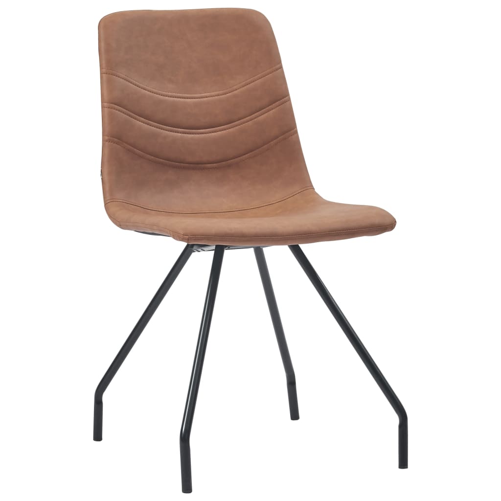 Eetkamerstoelen 4 st kunstleer bruin