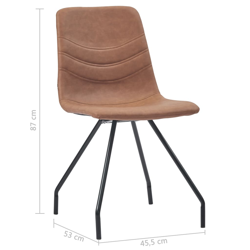 Eetkamerstoelen 4 st kunstleer bruin