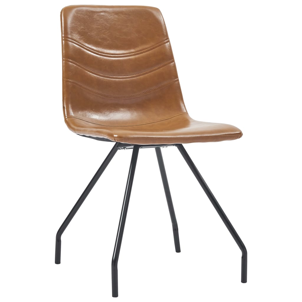 Eetkamerstoelen 4 st kunstleer bruin