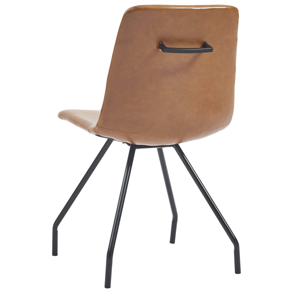 Eetkamerstoelen 4 st kunstleer bruin