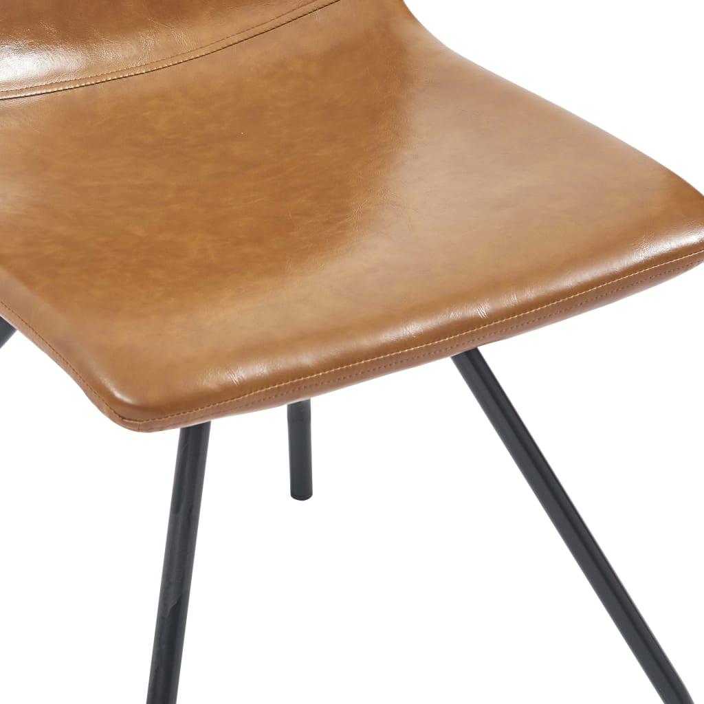 Eetkamerstoelen 4 st kunstleer bruin