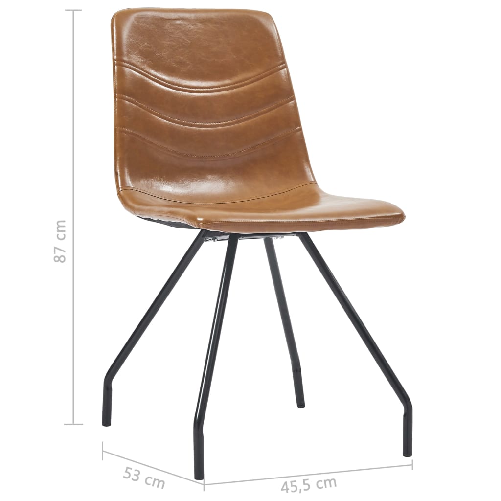 Eetkamerstoelen 4 st kunstleer bruin